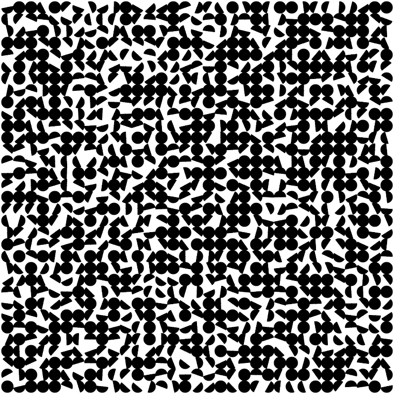 Rows of filled-in black semi-circles and full circles on a white background