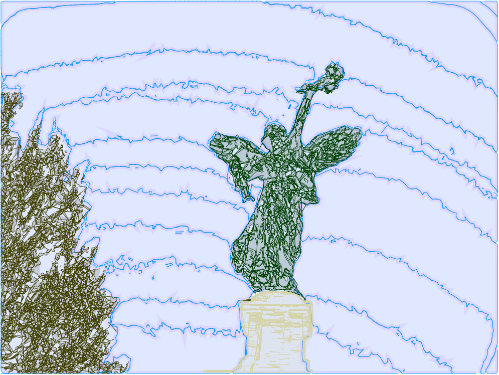 The above image but the blue line is faint, giving it a neonish effect.